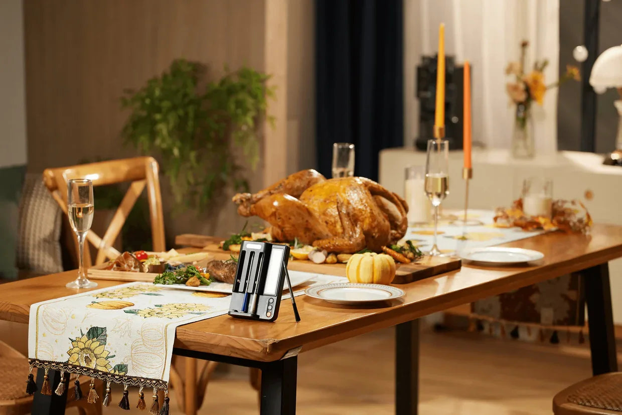 CulinaMeter smart wireless meat thermometer in use